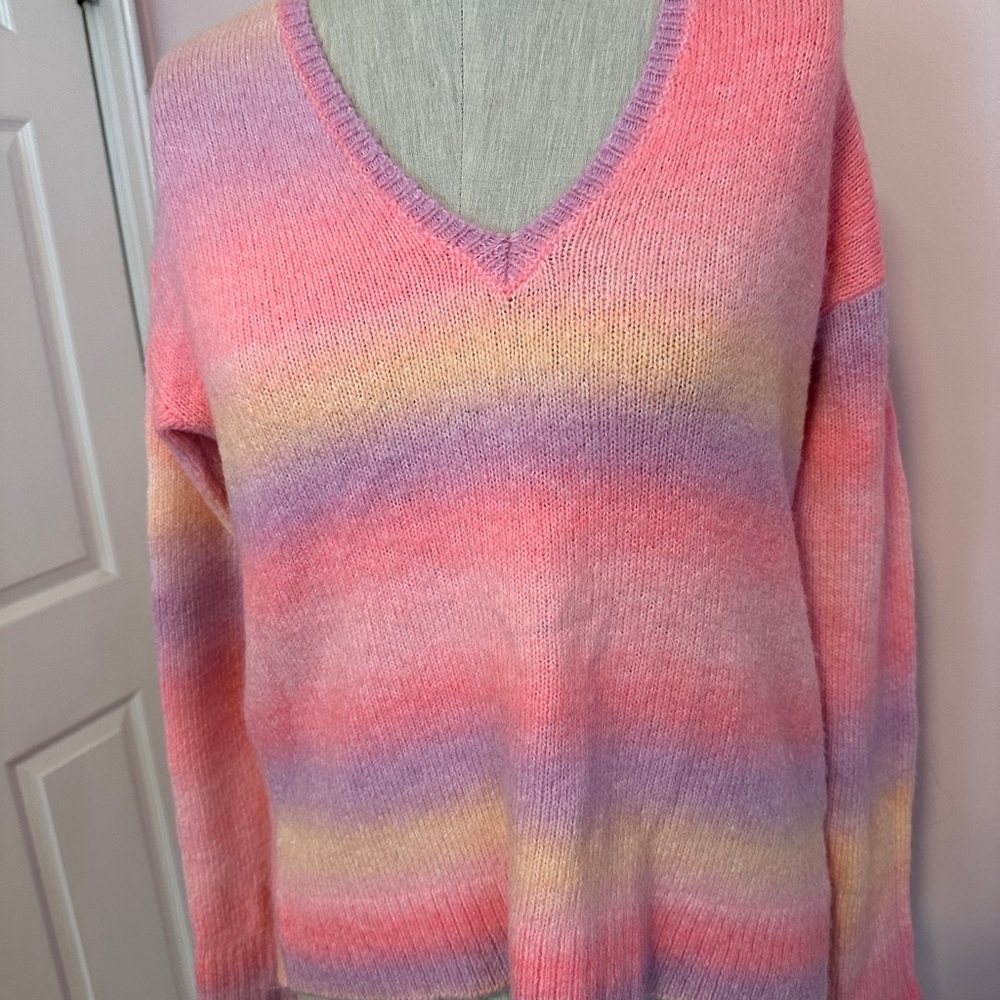 Lilly Pulitzer Pink and Purple V-Neck Sweater